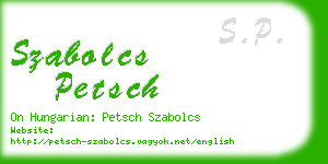 szabolcs petsch business card